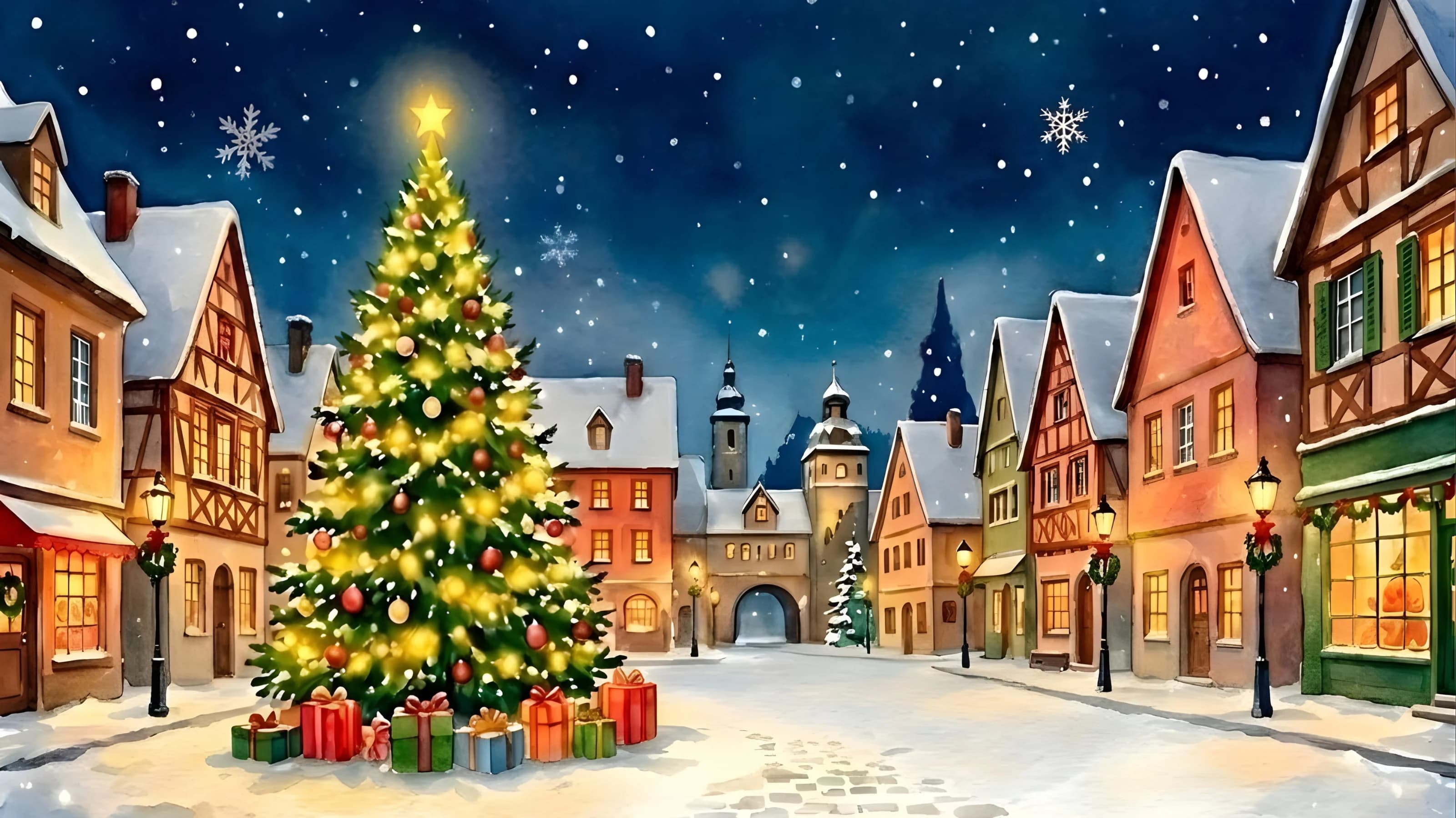 Christmas village background