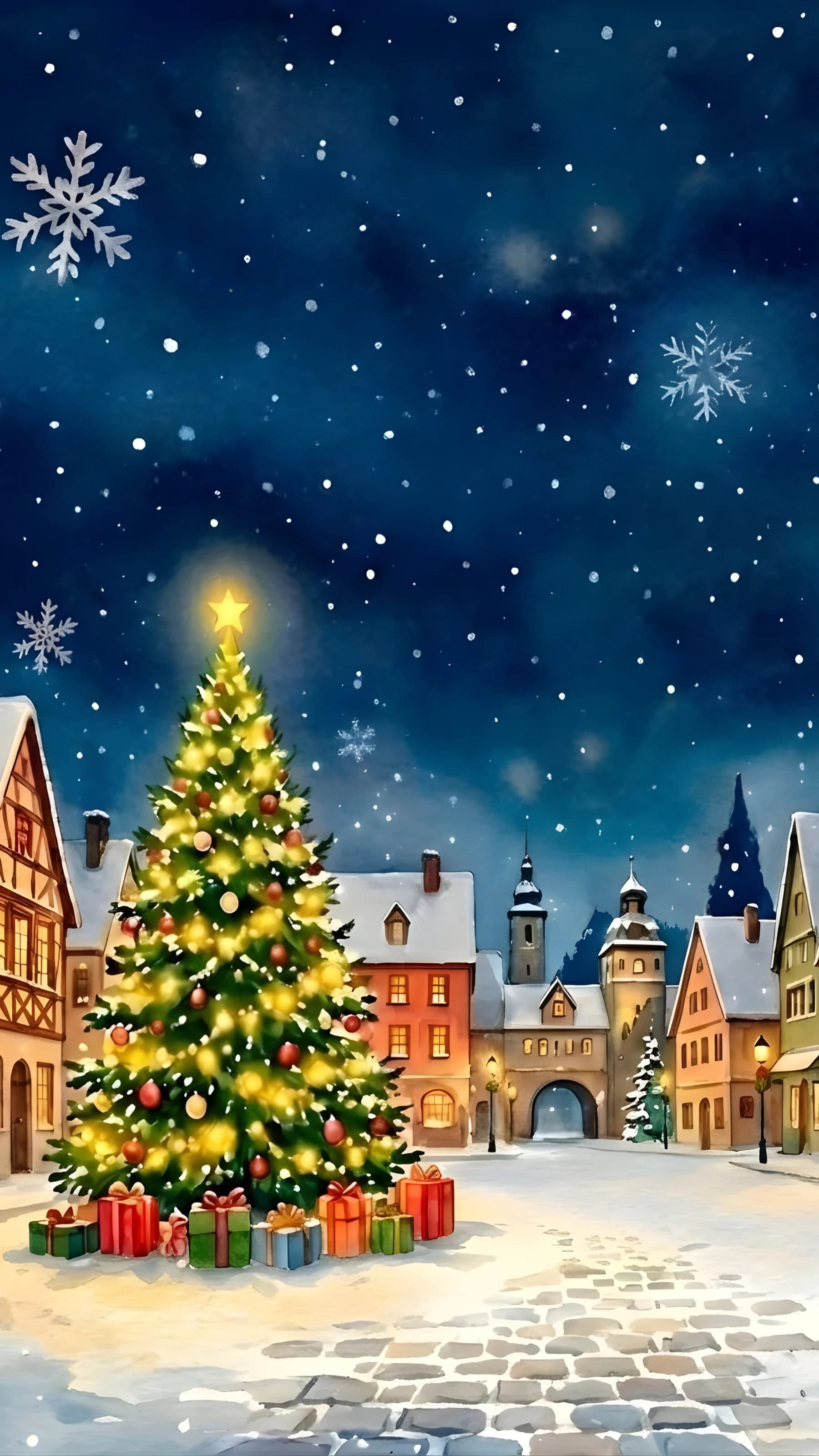 Christmas village background
